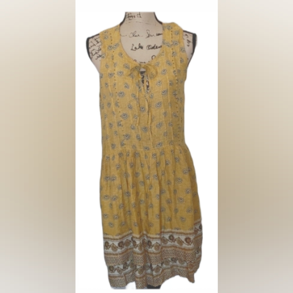 WILLIAM RAST Devondra Studded Peasant Dress Sahara Sun M